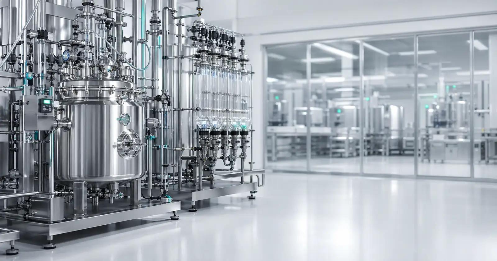 Controlled GMP cannabinoid distillation equipment used in pharmaceutical manufacturing